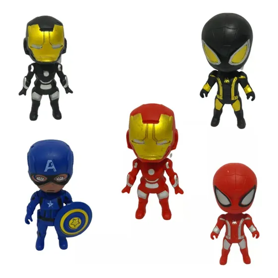 Bonecos Super Heróis Mini Avengers Em Ação Com 5
