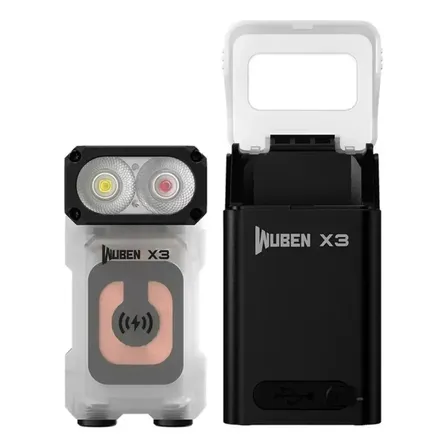Lanterna Edc Wuben X3 700lm 180° Carregamento Sem Fio Branca Branco Branca