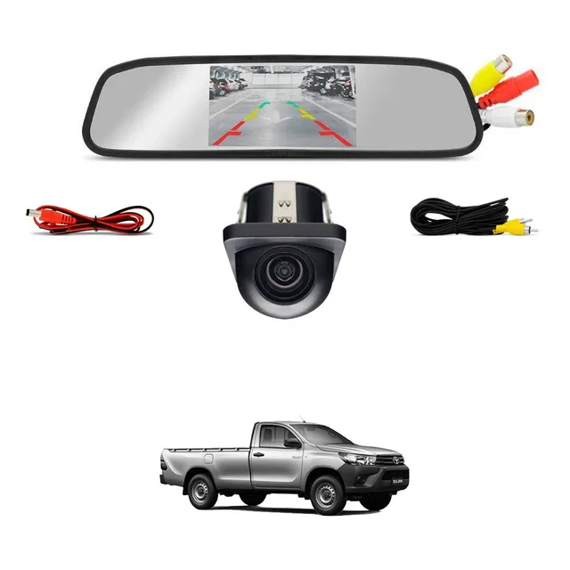 Kit Camera Retrovisor Toyota Hilux 2017 2018 2019 2020 2021