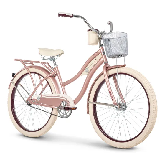 Bicicleta Deluxe R26 Mujer Crucero Con Canastilla Oro Rosa Color Gold Rose Mate Tamaño Del Cuadro 26