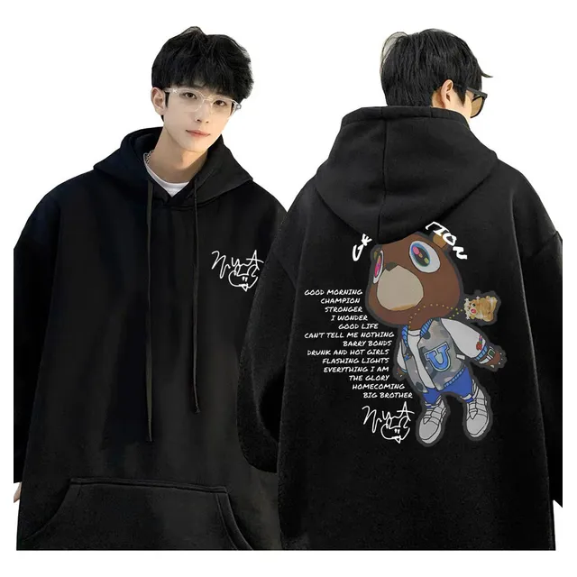 Sudaderas Con Capucha Kanye Graduation Black Male Graphics