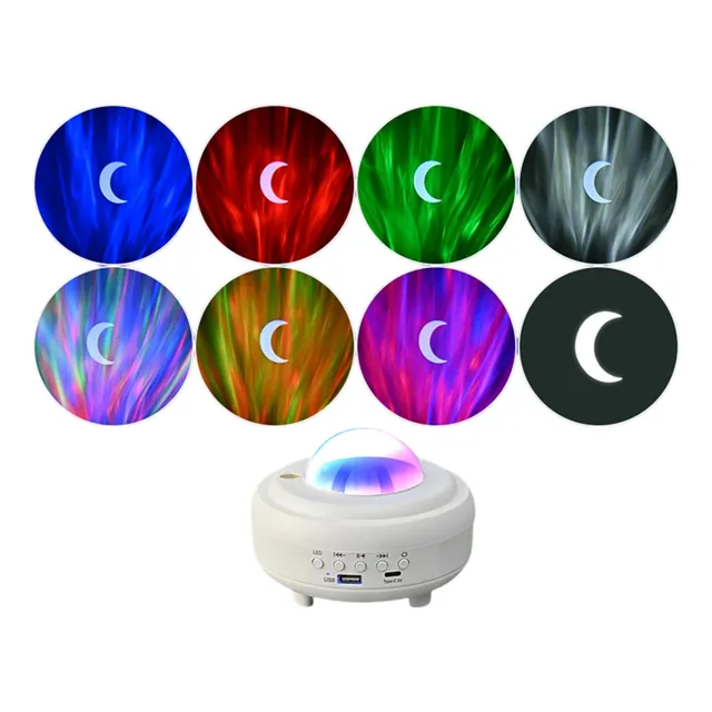 Lampara Proyector Aurora Boreal Luna Led + Musica Bluetooth