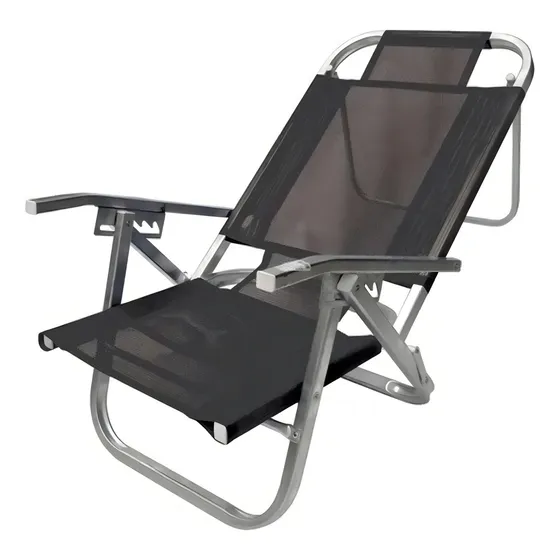 Reposera reclinable aluminio 120kg reforzada color negro Botafogo Lar & Lazer Copacabana
