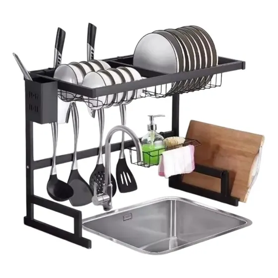 Seca Plato Acero Inoxidable 66cm Escurridor Vajilla 2 Pisos