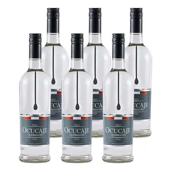 Pack X6 Pisco Gota Ocucaje Quebranta 700 Ml