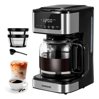 Sangkee Cafetera,cafetera De Goteo Programable Con Filtro Permanente, Cafetera Electrica De 12 Tazas Con 3 Modos,cafetera Compacta Con Jarra De Vidrio De 1.8l,4h Mantenimiendo El Calor,24h Timer Sangkee Cafetera,cafetera De Goteo Programable Con Filtro Permanente, Cafetera Electrica De 12 Tazas Con 3 Modos,cafetera Compacta Con Jarra De Vidrio De 1.8l,4h Mantenimiendo El Calor,24h Timer