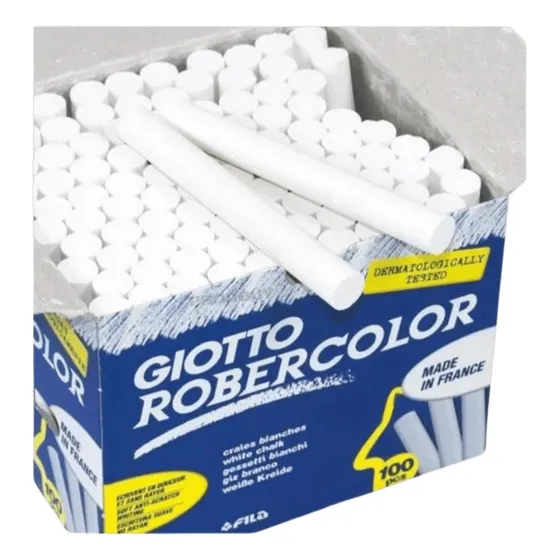Kit 100 Giz Branco Lousa Quadro Negro Plastificado Giotto