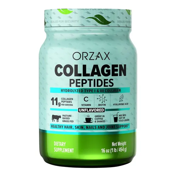 Péptidos De Colágeno En Polvo Orzax 11 G Tipo I Y Iii Con Bi