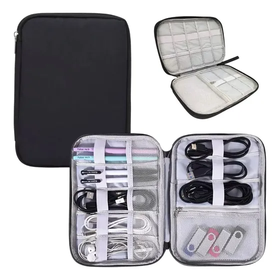 Estuche Organizador Cables Negro Viaje Digital Travel Veoquiero