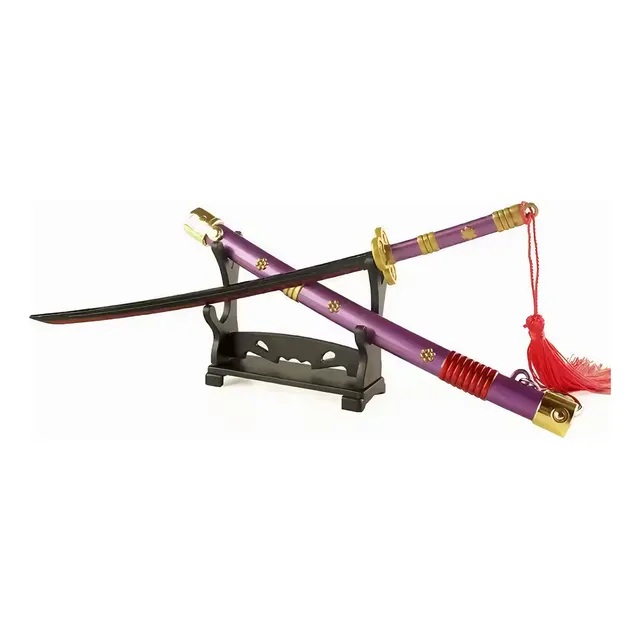 Mini Espada Llavero Metal Demon Slayer Violeta22cm Y Soporte