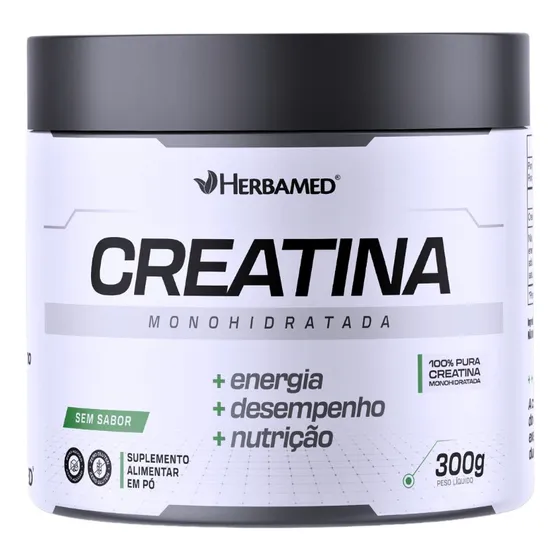 Creatina Monohidratada 300g. Herbamed Sabor Sem sabor