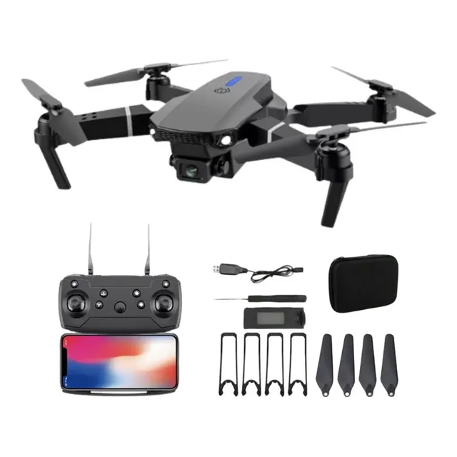 Mini Dron Con Camara Dual Hd Con Control Remoto Negro