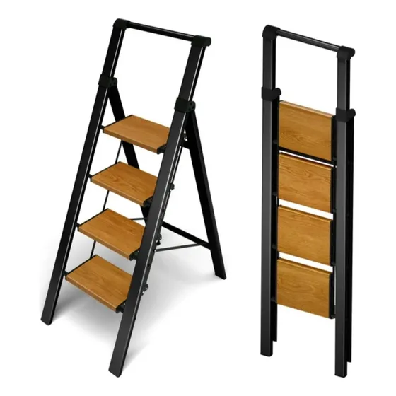 Escalera Aluminio Reforzado 4 Escalones + Agarre Seguridad