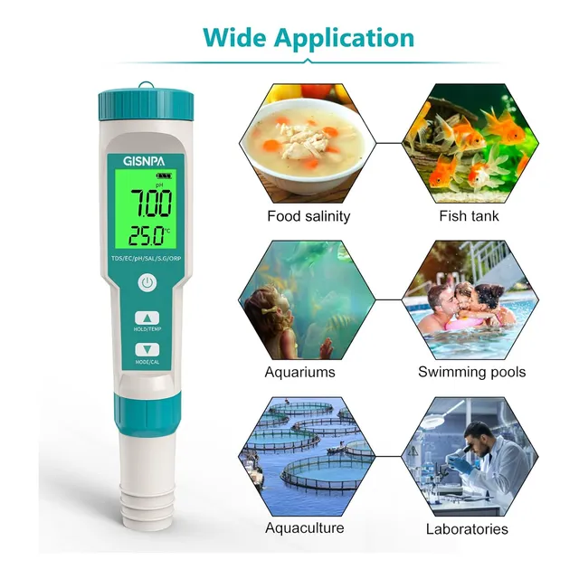 Medidor Ph Conductivida Tds Sal Resistividad Orp Temp 7 En 1
