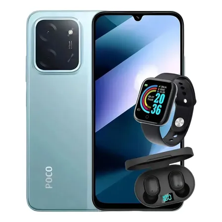 Celular Xiaomi Poco C85 256gb 16ram +fone+relógio Brinde Top Verde