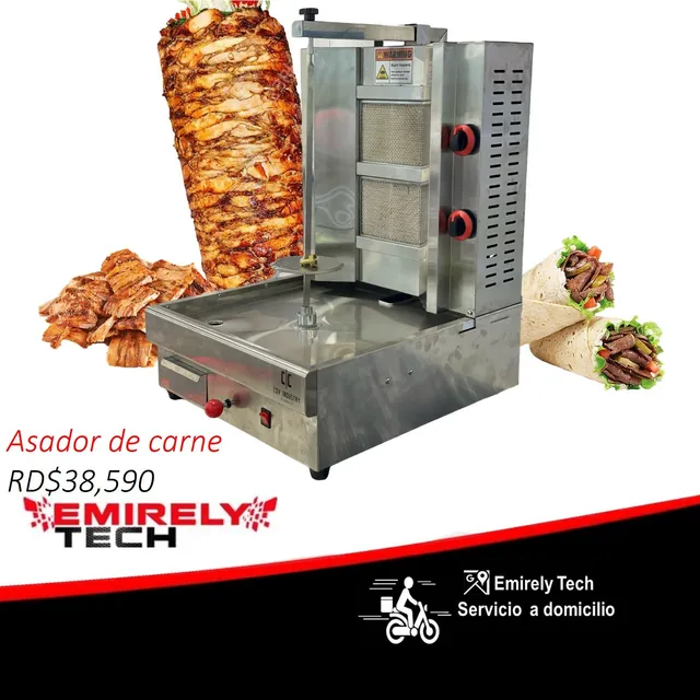 Asador Kebab Shawarma Quemadora Horno Freidora De Carnes