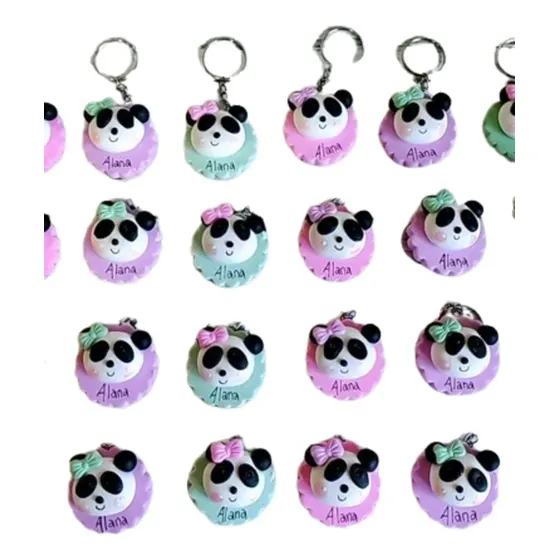 Llaveros Ositos Panda 40 Uni Porcelana Fria 