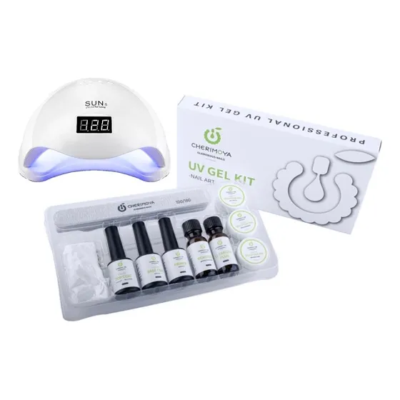 Kit Completo Uv Gel Profesional Para Uñas + Lampara 48w