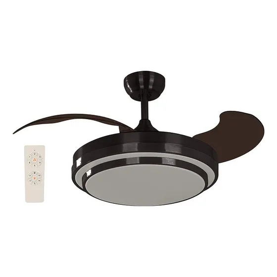 Ventilador Led De Techo 42  Satinado Y Negro Con Control