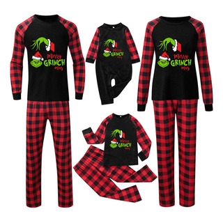 Hjb Pijama Navideño Familiar Para Parejas Y Niños Grinch Hjb Pijama Navideño Familiar Para Parejas Y Niños Grinch