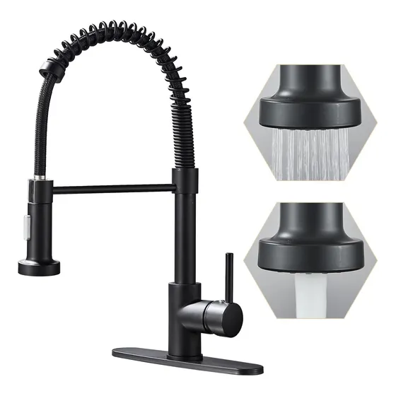 Grifo Mezclador Flexible Para Fregadero De Cocina,negro Mate