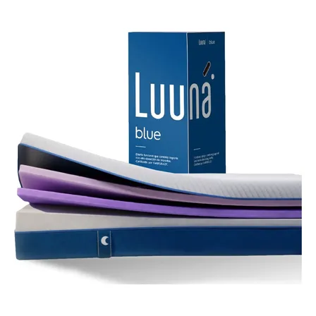 Colchão Luuna Blue Branco E Azul Queen 3 Espumas