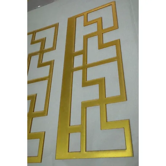 3 Sticker Tipo Espejo Dorado