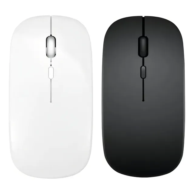 Ratón Bluetooth recargable y silencioso para MacBook y PC, color negro