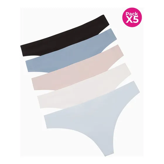 Lili Pink Panty Brasilera Paquete X5 Sin Costuras Im258-004 