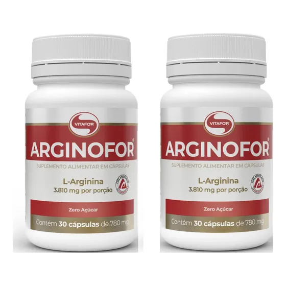 2x Arginofor 780mg L Arginina - 30 Capsulas - Vitafor Kit