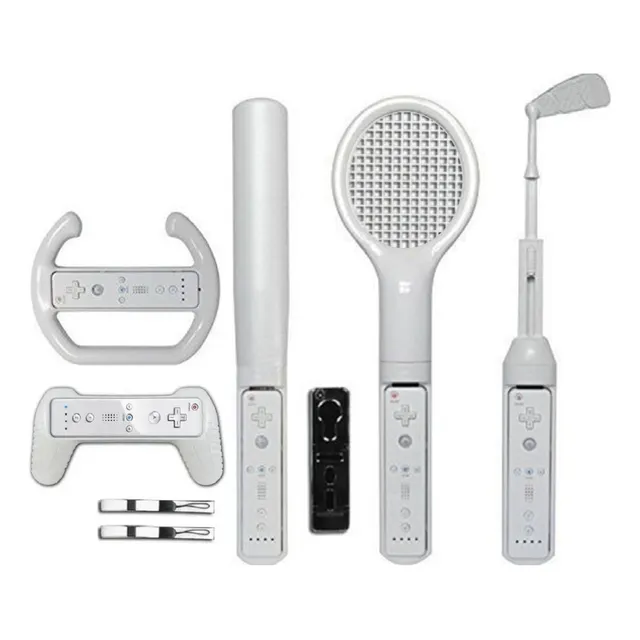 Sports Pack Wii 8 En 1 Empuñadura Volante Bate Tenis Golf