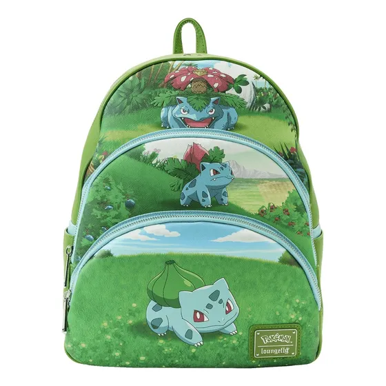 Loungefly Pokemón Bulbasaur Evolución Mini Backpack Triple Cierre