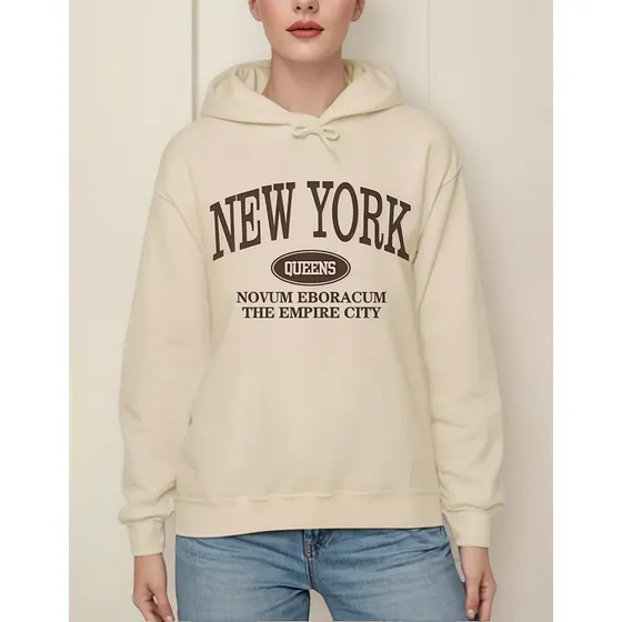 Sudadera Con Capucha De Manga Larga Con Estampado De Letras