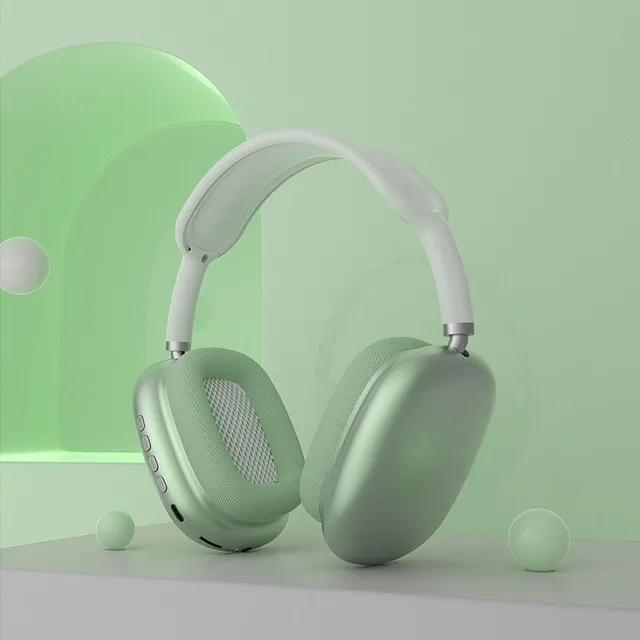 Auriculares gamer inalámbricos P9 Plus verde con luz verde