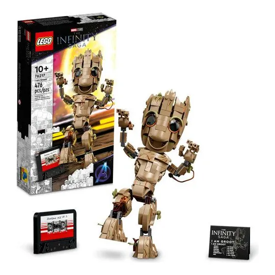 Kit Marvel 76217 Eu Sou Groot 476 Peças Lego