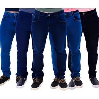Kit 5 Calças Jeans Masculina Tradicional Com Lycra Atacado Kit 5 Calças Jeans Masculina Tradicional Com Lycra Atacado