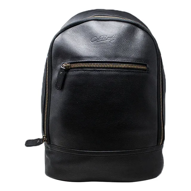 Mochila Backpack Minimalista Carlo Ronaldi Piel Res Negra
