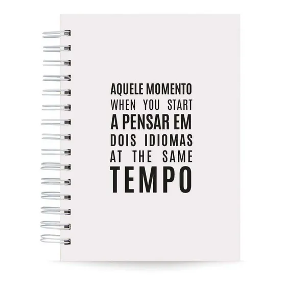 Caderno Idiomas Português X Inglês Capa Dura 125 Fls Pautado
