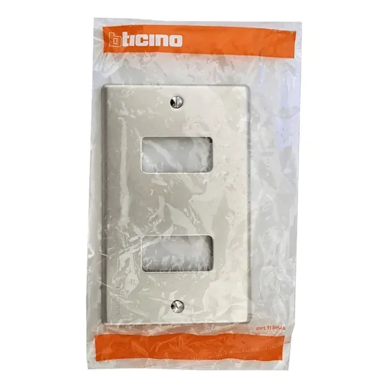 Bticino Placa 2 Puestos Modulos Aluminio C/tornillos