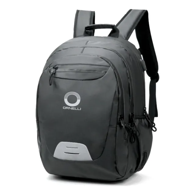 Mochila Urbana Ornelli-23 Impermeable Porta Lap Reflejante Color Negro Diseño De La Tela Liso