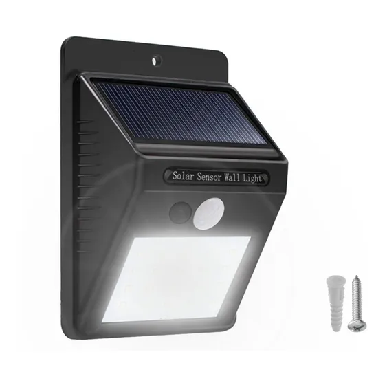 Panel Reflector Solar 30 Led Sensor Movimiento 3 Funciones Carcasa Negro Luz Blanco