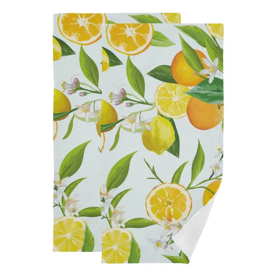 Beeplus Juego 2 Toalla Mano Limon Naranja Ultra Suave Para X