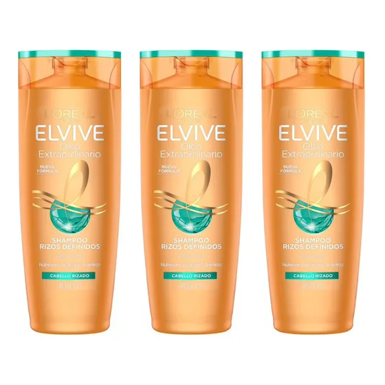 Pack Shampoo Elvive Óleo Extraordinario Rizos Definidos 400 