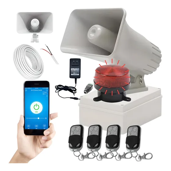 Wifi Alarma Sirena Kit Vecinal Control Remoto Boton Panico