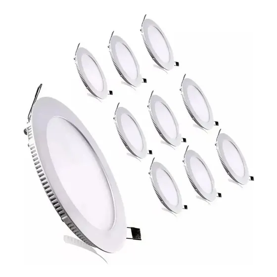 Pack 10 Focos Led Panel 6w Redondo Embutido Fria | Cuotas sin interés