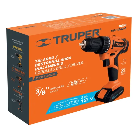 Taladro 1/2pulgadas Inalámbrico 20v Bateria 2ah Truper 11011