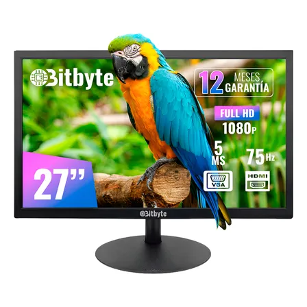 Monitor Bitbyte 27 Full Hd 1920×1080 75Hz, 5Ms Color Negro