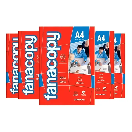 Fanacopy Hojas A4 75 Grs 500 Hojas Pack X5 Resmas Impresión Color Blanco | Cuotas sin interés