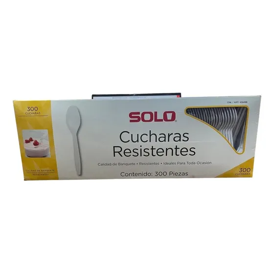 Cucharas De Calidad Desechables Resistentes Solo 300 Pz Color del mango Blanco