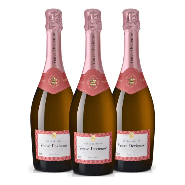 Kit 3 Espumantes Veuve Devienne Rosé Sec Original C/ Nf